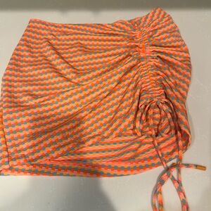 Triangl Swimwear Orange and Blue Checkered Coverup